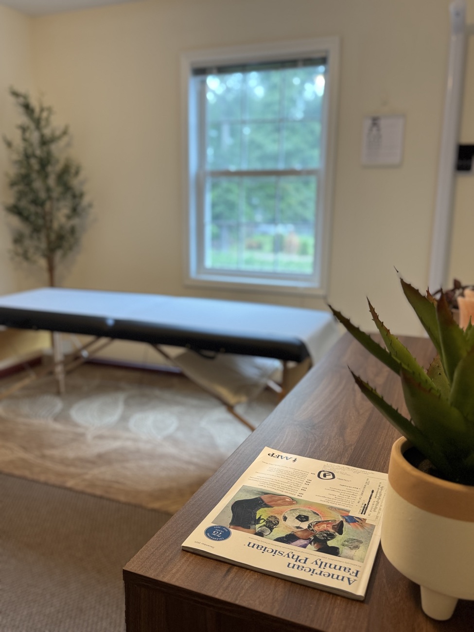 A sunlit exam room at Dr. Nelly's Waldwick office